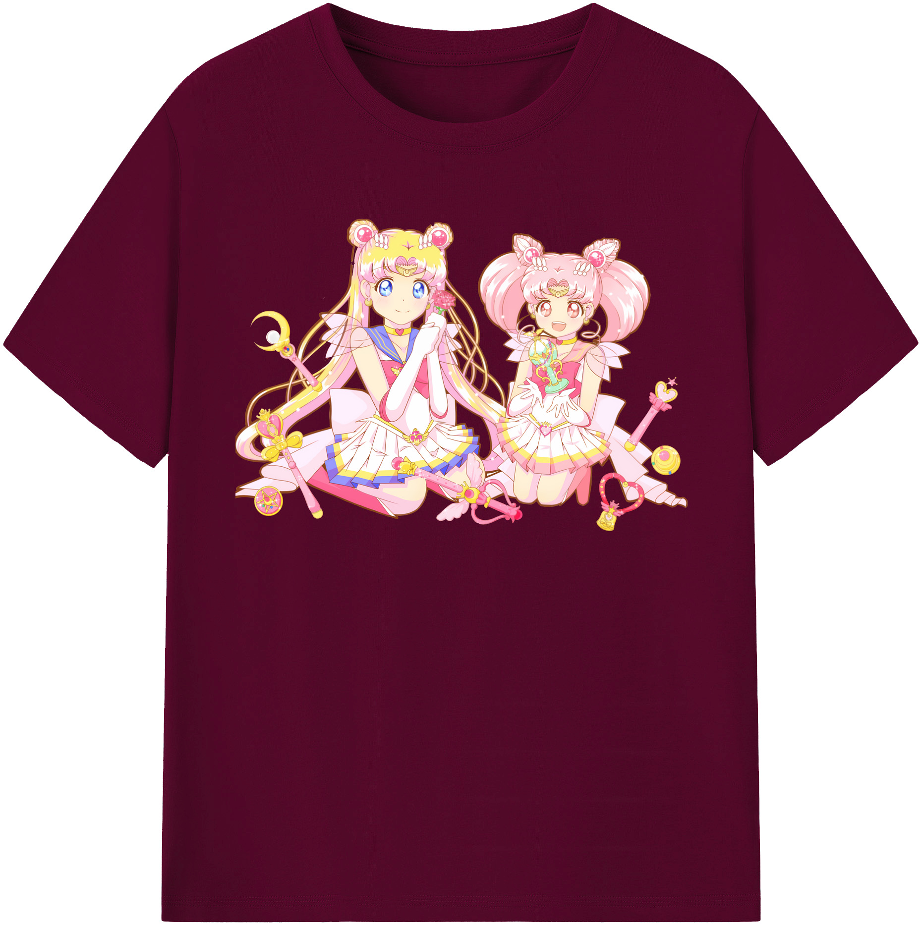 （画像用） 美少女戦士セーラームーン 月野 うさぎ つきの うさぎ Sailor Moon Tsukino Usagi レディースカジュアルプリントTシャツ（綿100％）
